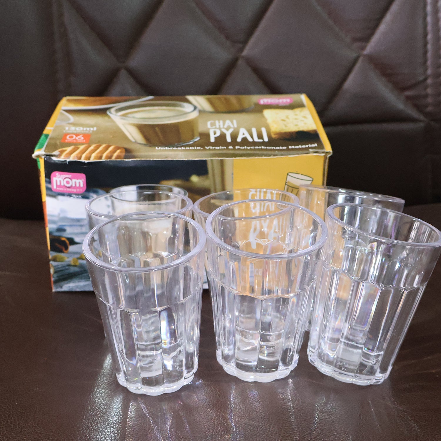 Supermom Plastic Chai Pyali Transparent Tea Glass Set (130ML / 6 Pc) Supermom Plastic Chai Pyali Transparent Tea Glass Set (130ML / 6 Pc)